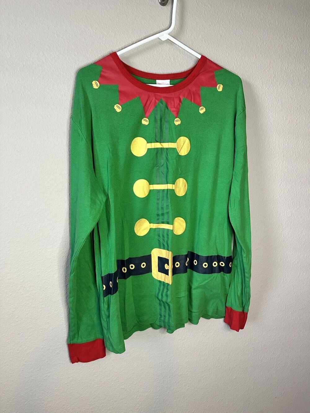Wondershop Men’s XXL Christmas Elf Pajama Top Only Matching Family PJs